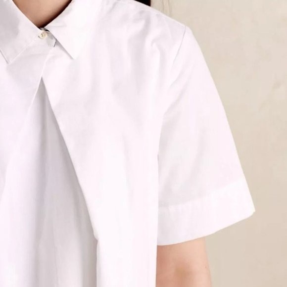 Anthropologie White Collared Shirt Mini Dress - Picture 3 of 8